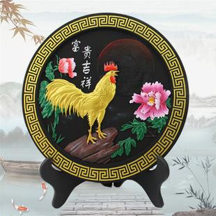 鸡年活性炭雕纪念品礼品 新年元旦春节礼物 鸡年商务工艺品摆件